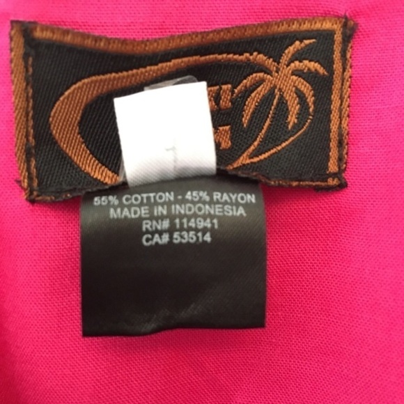 Tiki Palm Hibiscus Print Sundress Pink & White - Picture 7 of 12